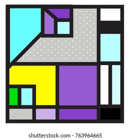 Trendy geometric elements memphis greeting cards design. Retro style texture, pattern and elements. Modern abstract design poster and cover template