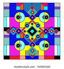 Trendy geometric elements memphis greeting cards design. Retro style texture, pattern and elements. Modern abstract design poster and cover template