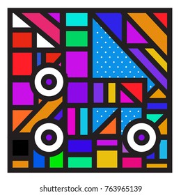 Trendy geometric elements memphis greeting cards design. Retro style texture, pattern and elements. Modern abstract design poster and cover template