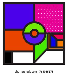 Trendy geometric elements memphis greeting cards design. Retro style texture, pattern and elements. Modern abstract design poster and cover template