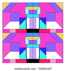 Trendy geometric elements memphis greeting cards design. Retro style texture, pattern and elements. Modern abstract design poster and cover template