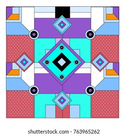 Trendy geometric elements memphis greeting cards design. Retro style texture, pattern and elements. Modern abstract design poster and cover template