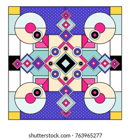 Trendy geometric elements memphis greeting cards design. Retro style texture, pattern and elements. Modern abstract design poster and cover template