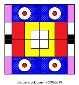 Trendy geometric elements memphis greeting cards design. Retro style texture, pattern and elements. Modern abstract design poster and cover template