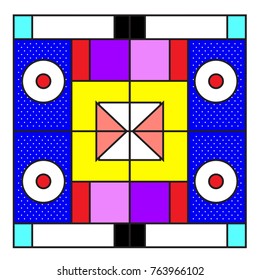 Trendy geometric elements memphis greeting cards design. Retro style texture, pattern and elements. Modern abstract design poster and cover template