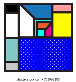 Trendy geometric elements memphis greeting cards design. Retro style texture, pattern and elements. Modern abstract design poster and cover template