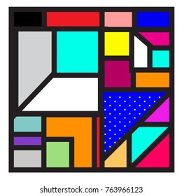 Trendy geometric elements memphis greeting cards design. Retro style texture, pattern and elements. Modern abstract design poster and cover template
