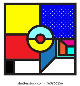 Trendy geometric elements memphis greeting cards design. Retro style texture, pattern and elements. Modern abstract design poster and cover template