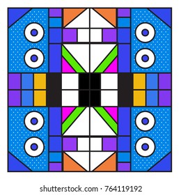 Trendy geometric elements memphis greeting cards design. Retro style texture, pattern and elements. Modern abstract design poster and cover template