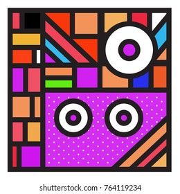 Trendy geometric elements memphis greeting cards design. Retro style texture, pattern and elements. Modern abstract design poster and cover template