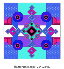 Trendy geometric elements memphis greeting cards design. Retro style texture, pattern and elements. Modern abstract design poster and cover template