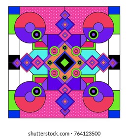 Trendy geometric elements memphis greeting cards design. Retro style texture, pattern and elements. Modern abstract design poster and cover template