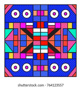Trendy geometric elements memphis greeting cards design. Retro style texture, pattern and elements. Modern abstract design poster and cover template