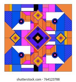 Trendy geometric elements memphis greeting cards design. Retro style texture, pattern and elements. Modern abstract design poster and cover template