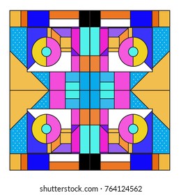 Trendy geometric elements memphis greeting cards design. Retro style texture, pattern and elements. Modern abstract design poster and cover template