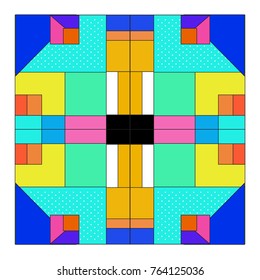 Trendy geometric elements memphis greeting cards design. Retro style texture, pattern and elements. Modern abstract design poster and cover template