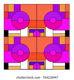 Trendy geometric elements memphis greeting cards design. Retro style texture, pattern and elements. Modern abstract design poster and cover template