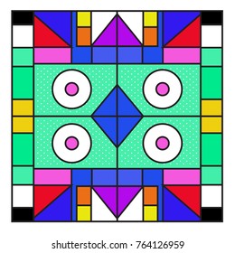 Trendy geometric elements memphis greeting cards design. Retro style texture, pattern and elements. Modern abstract design poster and cover template