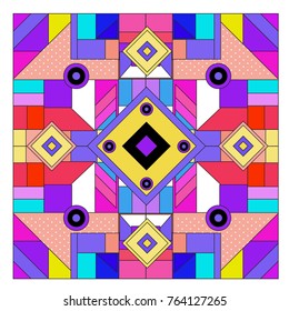 Trendy geometric elements memphis greeting cards design. Retro style texture, pattern and elements. Modern abstract design poster and cover template