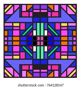 Trendy geometric elements memphis greeting cards design. Retro style texture, pattern and elements. Modern abstract design poster and cover template