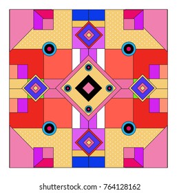 Trendy geometric elements memphis greeting cards design. Retro style texture, pattern and elements. Modern abstract design poster and cover template
