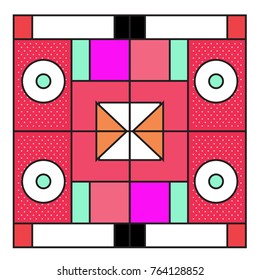 Trendy geometric elements memphis greeting cards design. Retro style texture, pattern and elements. Modern abstract design poster and cover template