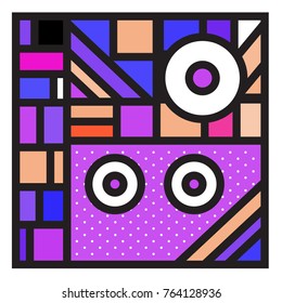 Trendy geometric elements memphis greeting cards design. Retro style texture, pattern and elements. Modern abstract design poster and cover template