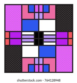 Trendy geometric elements memphis greeting cards design. Retro style texture, pattern and elements. Modern abstract design poster and cover template