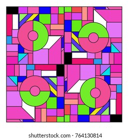 Trendy geometric elements memphis greeting cards design. Retro style texture, pattern and elements. Modern abstract design poster and cover template