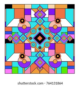 Trendy geometric elements memphis greeting cards design. Retro style texture, pattern and elements. Modern abstract design poster and cover template