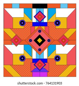 Trendy geometric elements memphis greeting cards design. Retro style texture, pattern and elements. Modern abstract design poster and cover template