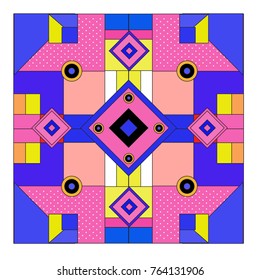 Trendy geometric elements memphis greeting cards design. Retro style texture, pattern and elements. Modern abstract design poster and cover template