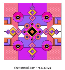 Trendy geometric elements memphis greeting cards design. Retro style texture, pattern and elements. Modern abstract design poster and cover template