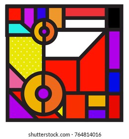 Trendy geometric elements memphis greeting cards design. Retro style texture, pattern and elements. Modern abstract design poster and cover template