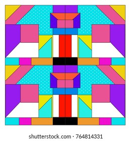 Trendy geometric elements memphis greeting cards design. Retro style texture, pattern and elements. Modern abstract design poster and cover template