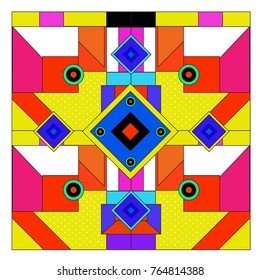 Trendy geometric elements memphis greeting cards design. Retro style texture, pattern and elements. Modern abstract design poster and cover template