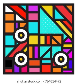 Trendy geometric elements memphis greeting cards design. Retro style texture, pattern and elements. Modern abstract design poster and cover template