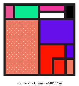 Trendy geometric elements memphis greeting cards design. Retro style texture, pattern and elements. Modern abstract design poster and cover template