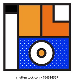 Trendy geometric elements memphis greeting cards design. Retro style texture, pattern and elements. Modern abstract design poster and cover template