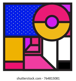 Trendy geometric elements memphis greeting cards design. Retro style texture, pattern and elements. Modern abstract design poster and cover template