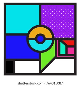 Trendy geometric elements memphis greeting cards design. Retro style texture, pattern and elements. Modern abstract design poster and cover template