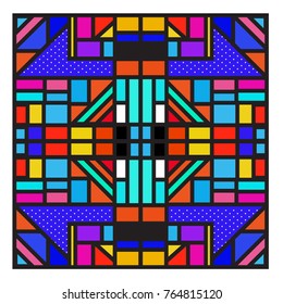 Trendy geometric elements memphis greeting cards design. Retro style texture, pattern and elements. Modern abstract design poster and cover template