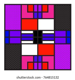 Trendy geometric elements memphis greeting cards design. Retro style texture, pattern and elements. Modern abstract design poster and cover template