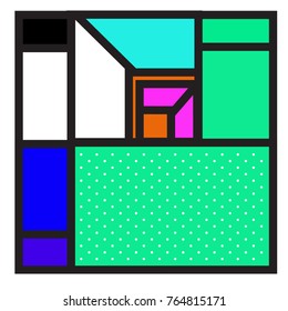 Trendy geometric elements memphis greeting cards design. Retro style texture, pattern and elements. Modern abstract design poster and cover template