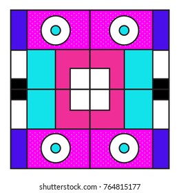 Trendy geometric elements memphis greeting cards design. Retro style texture, pattern and elements. Modern abstract design poster and cover template