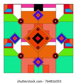 Trendy geometric elements memphis greeting cards design. Retro style texture, pattern and elements. Modern abstract design poster and cover template