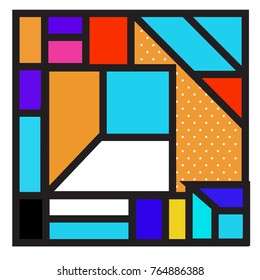 Trendy geometric elements memphis greeting cards design. Retro style texture, pattern and elements. Modern abstract design poster and cover template