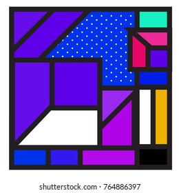 Trendy geometric elements memphis greeting cards design. Retro style texture, pattern and elements. Modern abstract design poster and cover template