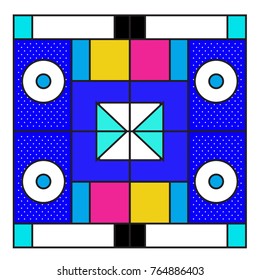 Trendy geometric elements memphis greeting cards design. Retro style texture, pattern and elements. Modern abstract design poster and cover template