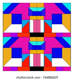 Trendy geometric elements memphis greeting cards design. Retro style texture, pattern and elements. Modern abstract design poster and cover template